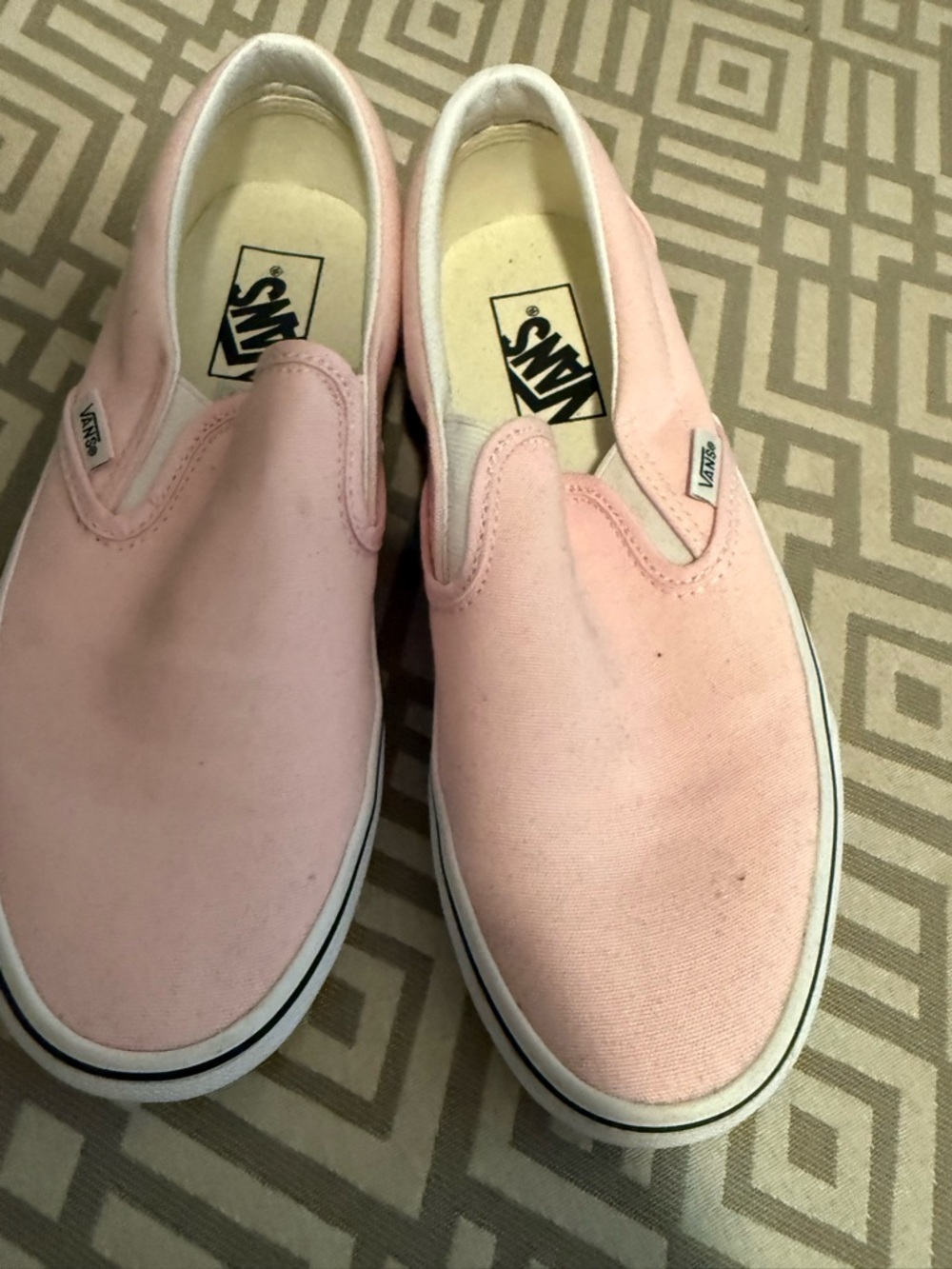 Vans Kids Slip-On Sneakers - Light Pink Canvas